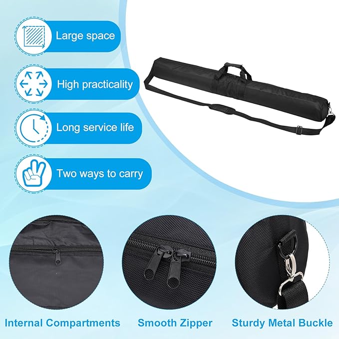 PATIKIL Tripod Carrying Case, 39.4" x 5.1" Heavy Duty Nylon Padded Tripod Bag with Adjustable Shoulder Straps and Handles for Light Stands Umbrellas Tripods Mic Speaker Stand, Black