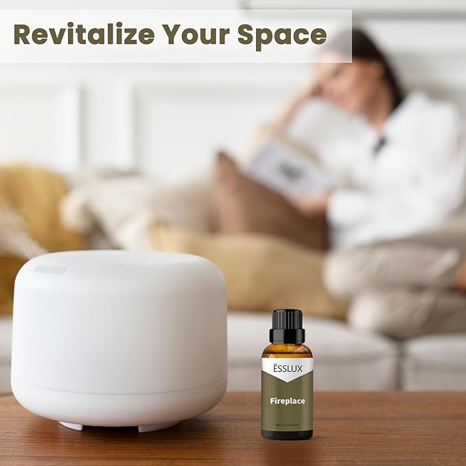 Fireplace Fragrance Oil, ESSLUX Aromatherapy Essential Scented Oils for Home for Diffuser, Massage, Soap, Candle Making Scents, Perfume, Humidifier, 30 ml