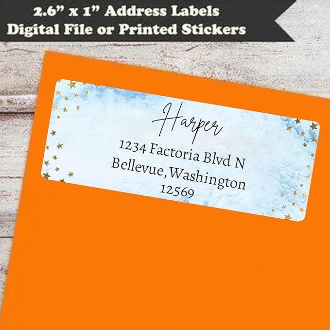 LINMAGCO Personalized Return Address Labels Gold 500 Pcs Mail Labels for Envelopes Weddings Self Adhesive Rectangle Elegant Name Stickers……