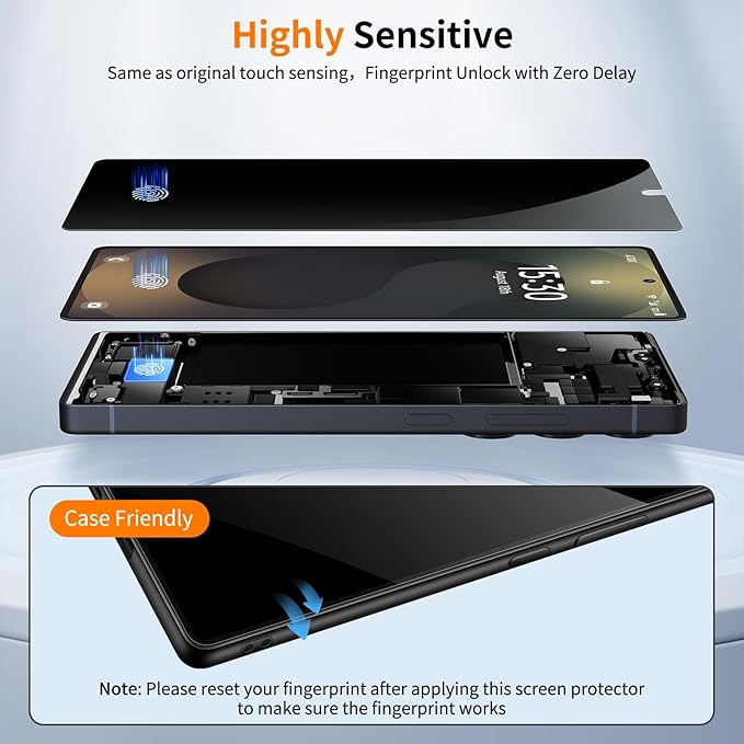 posidentists 2 Pack Privacy Screen Protector for Galaxy S25 Ultra【6.9" 】 with Auto-Alignment Kit, Auto Dust,9H+ Military Grade Shatterproof, iPhone Air Anti-Spy Tempered Glass Film,Case Friendly