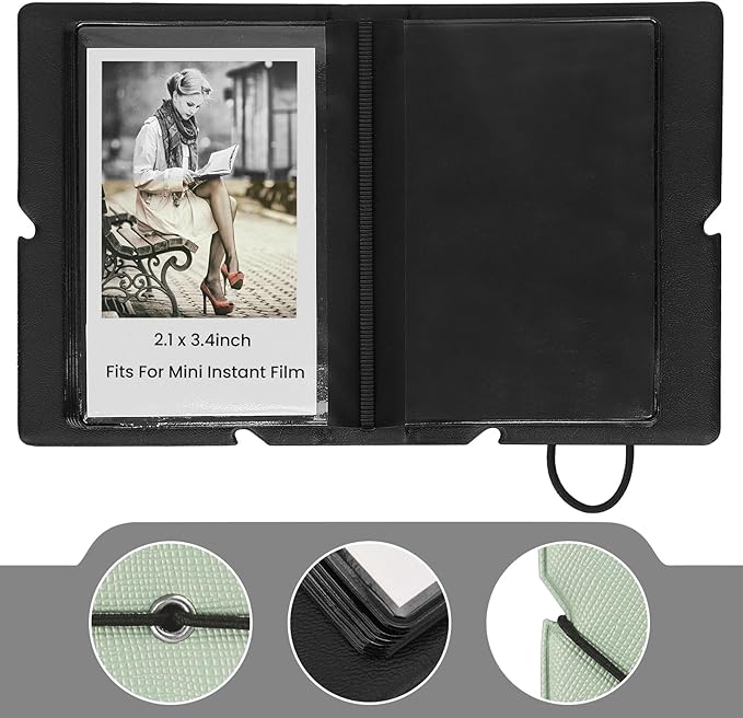 Lifting 2 Pack Mini Photo Album with 28 Pocket 2x3 Inch Pictures Fits for Fujifilm Instax Mini 7s 8 9 11 25 26 40 50s 90 Evo Z2300 Instant Camera, Polaroid Snap,Kpop Photocard Holder (Mint Green)
