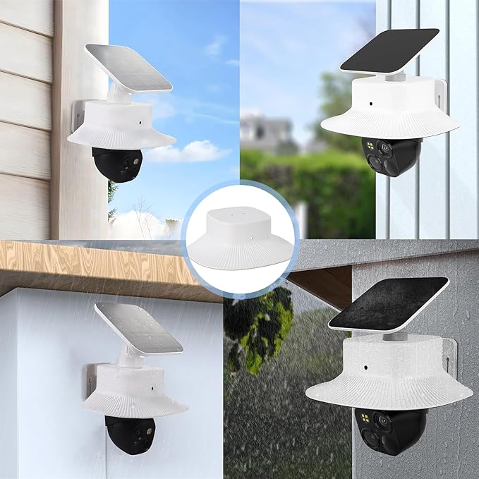 LOOKZOZO Sun Rain Shade Cover for eufy Security SoloCam S340 - Weatherproof Protective Shield, UV Resistant, Rainproof, Dustproof, and Anti-Wind Design