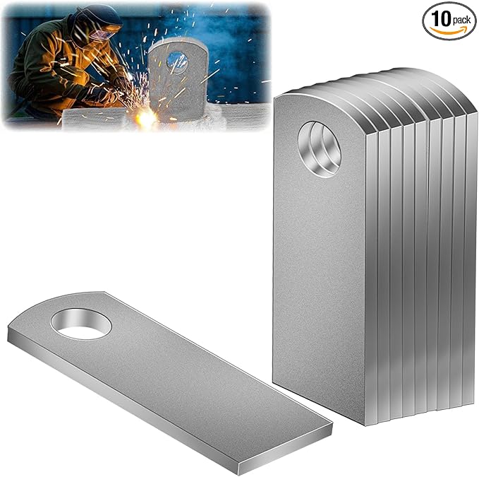 Weld on Tabs, Steel Basic Weld Tab, Universal Weld on Light Tabs Flat Bottom Mount with a 3/8" Hole.2-3/5" Height, 1" Wide, 1/8" Thick Pack Of 10 Tabs Steel Mounting Bracket OywhC-5