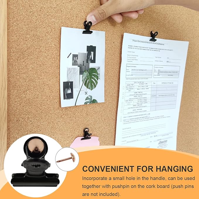 Coideal Black Small Bull Clips - 30 Pack Mini Metal Hinge Clips Tiny Binder Paper Clamps for Tags Bags Shops, Office and Home Kitchen (22mm)