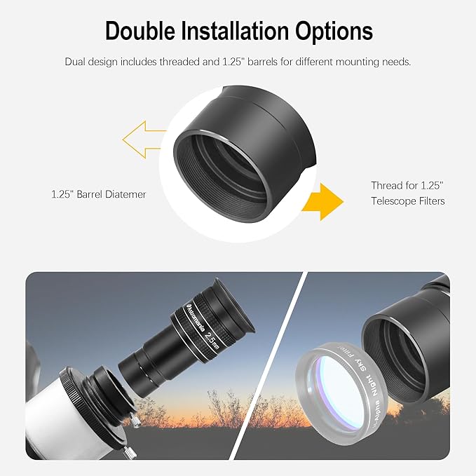 Astromania Telescope Eyepiece 2.5mm, Wide Angle 58 Degree Apparent Field Planetary Eyepiece for 1.25 inch Astronomy Telescope & Filter, Fully Multi-Coated Telescope Accessory for Planetary Observation