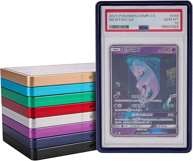 PSA Slab Bumper Case, Metal Graded Cards Slab Magnetic Protector for 35pt PSA/CGC/CCIC Graded Cards|Scratch Resistant | Stackable | UV Resistant | Cobalt blue