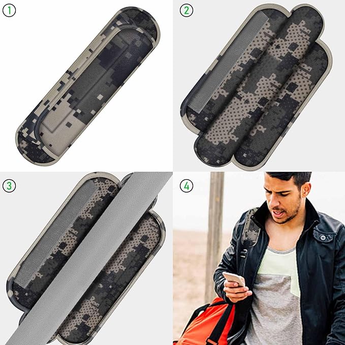 ZINZ Universal Shoulder Pad with Ultra Thick Cushion for Bag Luggage Bag Crossbody, Plus Long & Anti-Slip & Breathable,Camouflage Gray