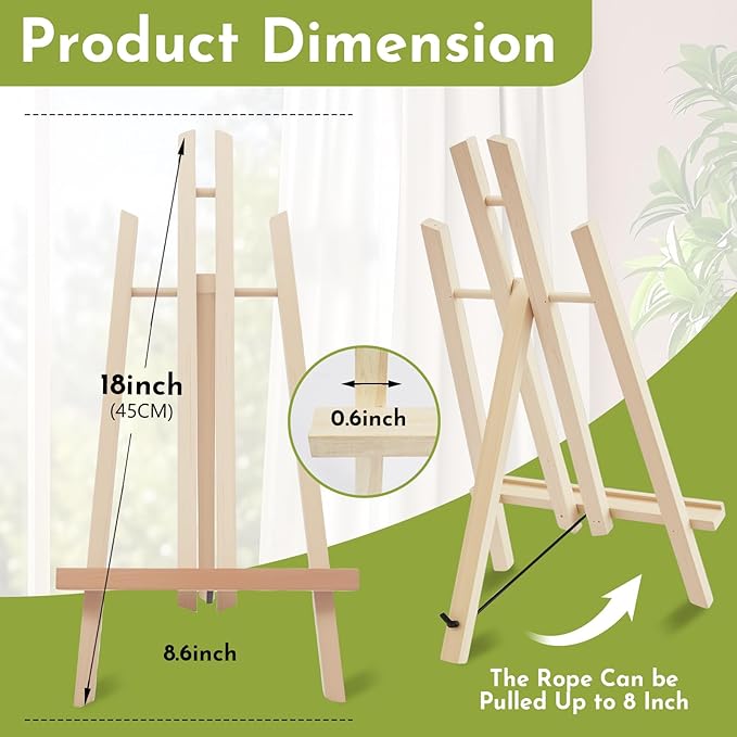 Conda 2 Pack 17 Inch Wooden Tabletop Easel Stand, A-Frame Art Painting Easel for Painting, Display & Art Creation, Canvas Holder for Artists, Students & Hobbyists