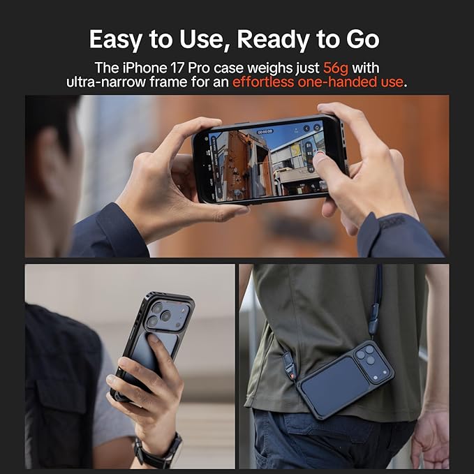 PGYTECH ProShot Phone Video Cage Kit for iPhone 17 Pro, Quick Release Dual Handle Grip Rig with Bluetooth Remote, Aluminum Phone Cage with Cold Shoe 67mm Filter Ring for Vlogging/Phone Photographer