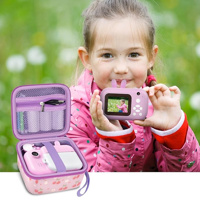Kids Instant Print Camera Case Compatible with ESOXOFFORE for Dylanto for DUDUDRAGON for GKTZ for Dafotil for Careenoah for Aasonida Toddler Digital Prints Paper Storage Bag (Box Only) Light Purple