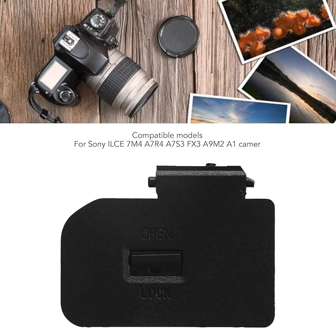 Replacement Battery Door Cover for ILCE, 7M4 A7R4 A7S3 FX3 A9M2 Camera Replacement Repair Parts Camera Battery Lid