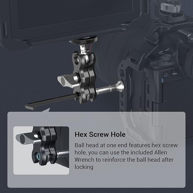 SmallRig Mini Magic Arm with Dual Universal Ball Head, Adjustable Magic Arm for Monitor, Microphone, LED Video Light 3238