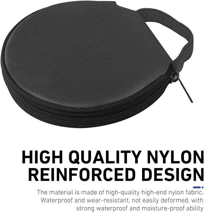 1 PC Car CD Case, Oxford Cloth Round CD Storage Bag with Handle, Waterproof Portable Large Capacity DVD Wallet File Organizer, Universal for Most Cars, Homes (Black)