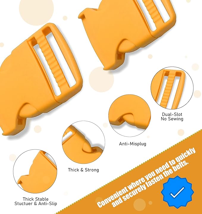 Buckles for Straps Set of 4 Pcs Plastic Buckle Clip Quick Side Release Plastic Fastener