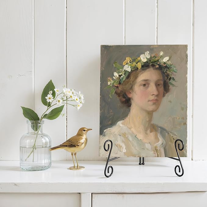 Easel Stand, 12 Inch Plate Stand, 1 Pack Metal Plate Holder for Display, Iron Plate Stands for Picture Frame Record Album Collectibles