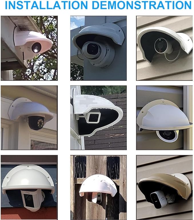 Universal Sun Rain Shade Camera Cover Shield for Eufy Arlo Blink Google Nest Cam Wyze SimpliSafe Reolink, Compatible with Dome/Bullet Outdoor CCTV Cameras (11.4 * 8.0 * 6.2inch)