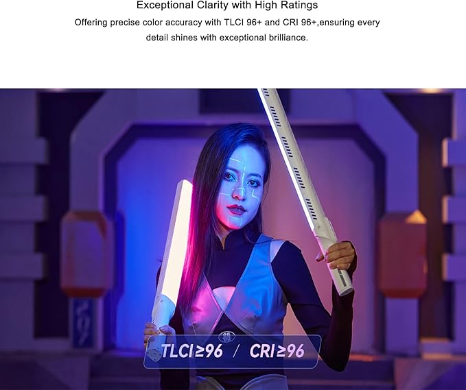 Godox LC1000Bi 100W Bi-Color LED Light Stick,11 Preset Effects, CRI 96 TLCI 96, 2500-8500K CCT, Onboard & App Control,Multiple Color Modes, W/Barndoor, for Vlog, Live Streaming,YouTube, Portraits