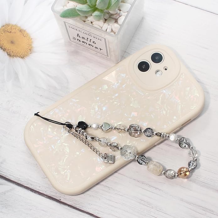 Beaded Camera Wrist Strap, Cute Phone Charms Strap, Pearl Bracelet Wrist Strap, Phone Keychain Decoration for Wallet
