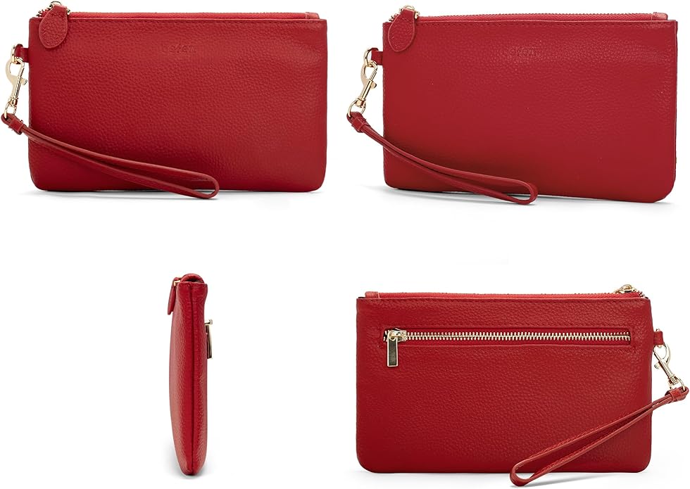 befen Genuine Leather Wristlet Clutch RFID Blocking Bag Cell Phone Wallet Purse Wristlet Wallet Purses and Handbags for Women