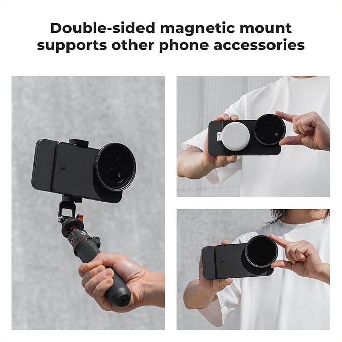 K&F CONCEPT 6.7 inch Magnetic Lens Filter Mount Adapter Compatible with iPhone and 67mm Threaded Filters, Compatible with 16/15/14/13/12 Pro Max, 16/15/14 Plus (Filter Not Included)