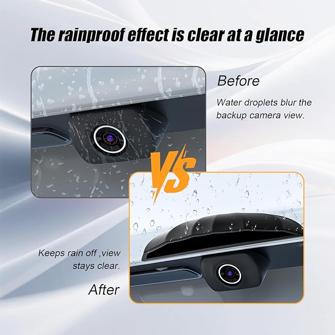Universal Car Backup Camera Rain Shield, Reversing Camera Anti-Rain Cover, Non-Destructive Adhesion, Silicone Protection Cover Compatible with Most Vehicle (Black)