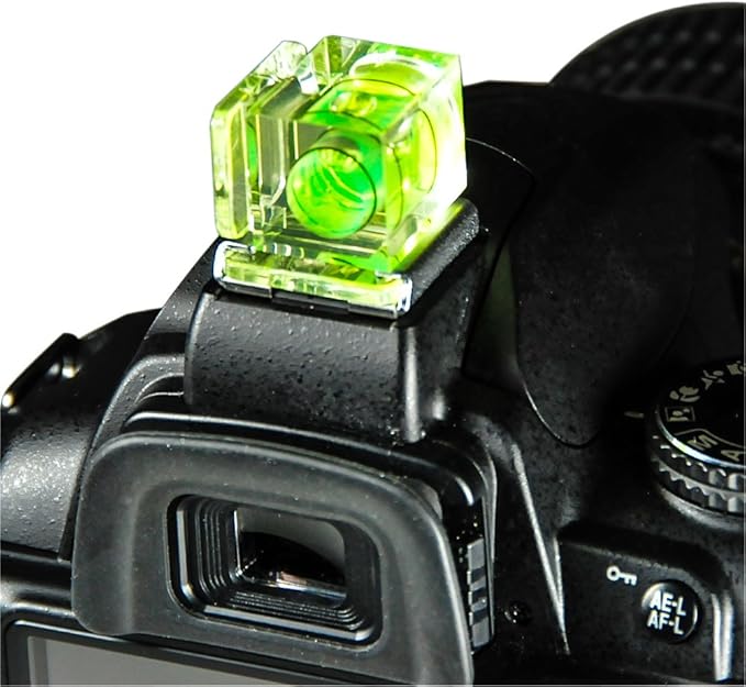 Foto&Tech Hot Shoe Spirit Bubble Level Compatible with Canon Nikon Panasonic Fujifilm Olympus Pentax Sigma DSLR/SLR/Evil/Film Camera (One Axis)