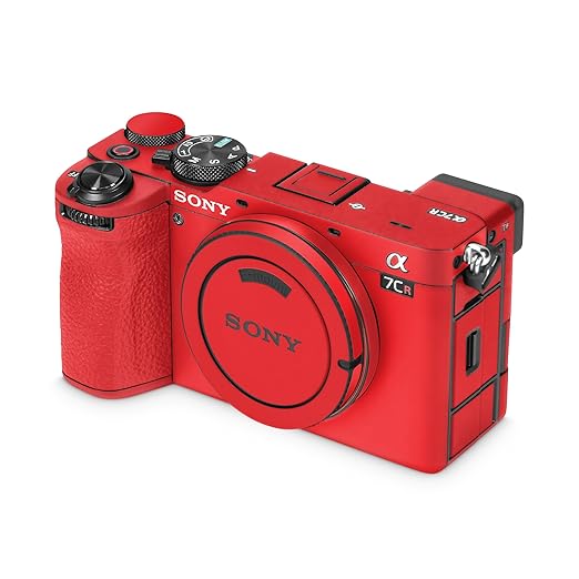 Camera Skin Compatible with Sony Alpha 7CR Camera (2023) - Solid Red - Premium 3M Vinyl Protective Wrap Decal Cover - Easy to Apply | Crafted in The USA by MightySkins