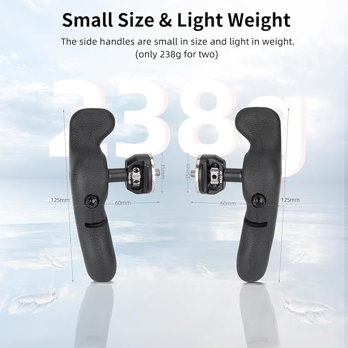 Nitze Side Handle Kit with Rosette for ARRI, 360° Adjustable Left and Right Side Handles for Smartphone/iPad/Monitor/Camera Cages - PA32A