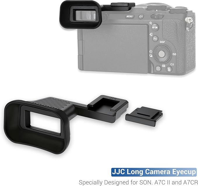 Upgraded A7C II A7CR Eyecup Eye Cup with Hot Shoe Cover, Soft Silicon Extended Viewfinder Eyepiece for Sony Alpha 7CII 7C R 7C II (Not Fits A7C) with Built-in Cold Shoe Mount for LED lights Microphone