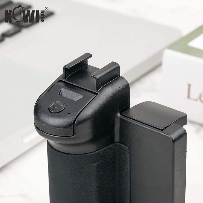 KIWIFOTOS Phone Camera Grip Handle Holder Phone Tripod Mount with Remote Shutter & Cold Shoe Adapter for iPhone 17 16 15 14 Pro Max Samsung Smartphone Selfie Vlog Video Shooting
