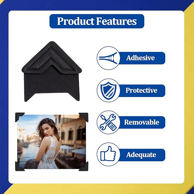 Photo Corners Self Adhesive,360 PCS Self-Adhesive Photo Corners,Scrapbooking Photo Mounting Corners, Black Photo Mounting Corners for DIY Scrapbook