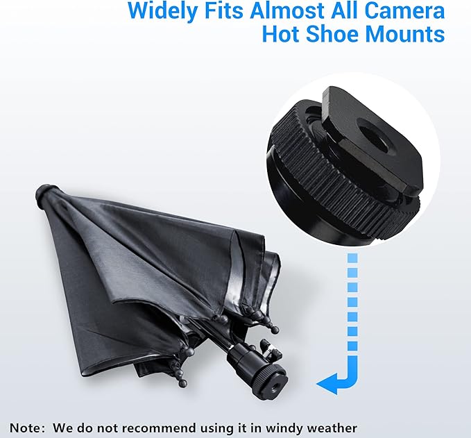 DSLR Mirrorless Camera Hot Shoe Umbrella Rain Cover Protector Sunshade for Canon EOS R100 R50 R8 R7 R10 R3 R6 Mark II R5 C Rp R Rebel T8i T7 90D A7RV A7 IV A7S III II Z8 Z9 Z30 Z5 Z6 Z7II