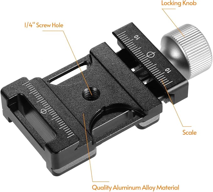 Andoer Quick Release Clamp 38mm Aluminum Screw Knob Clamp Compatible with Arca-Swiss QR Plate