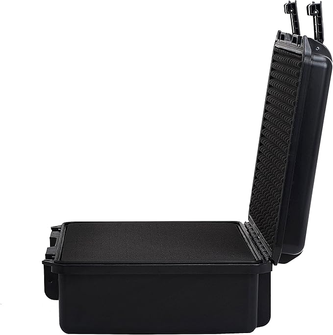 MEIJIA Premium Waterproof Hard Compact Camera Case with customizable fit foam,Full Protection with Light&Convenient Design,19.3"x15.25"x7.3".,Elegant Black