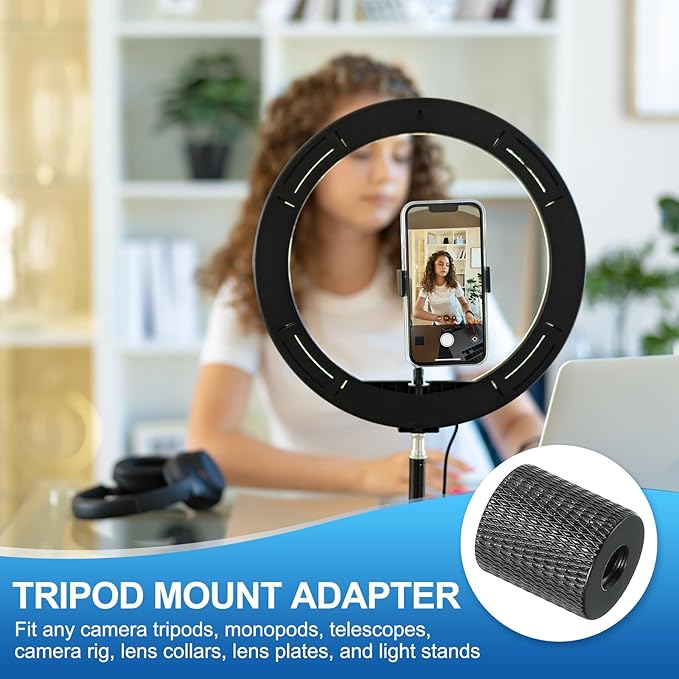 PATIKIL Tripod Screw Adapter 1/4" Female to M10 Male, 2 Pcs Tripod Nut Connectors Camera Mount Screw Camera Double Head Converter for Microphone Holder Magic Arms Accessories, 18 mm