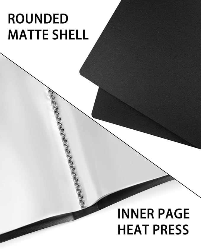 Binder with Plastic Sleeve 4 Pack 8.5"x11" Demo Book Black Portfolio Folder with Protective Film 30 Pockets 60 Page Capacity