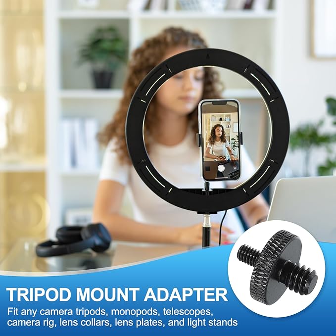 PATIKIL Tripod Screw Adapter 1/4" Male to M4 Male, 2 Pcs Tripod Nut Connectors Camera Mount Screw Camera Double Head Converter for Microphone Holder Magic Arms Accessories, 18 mm