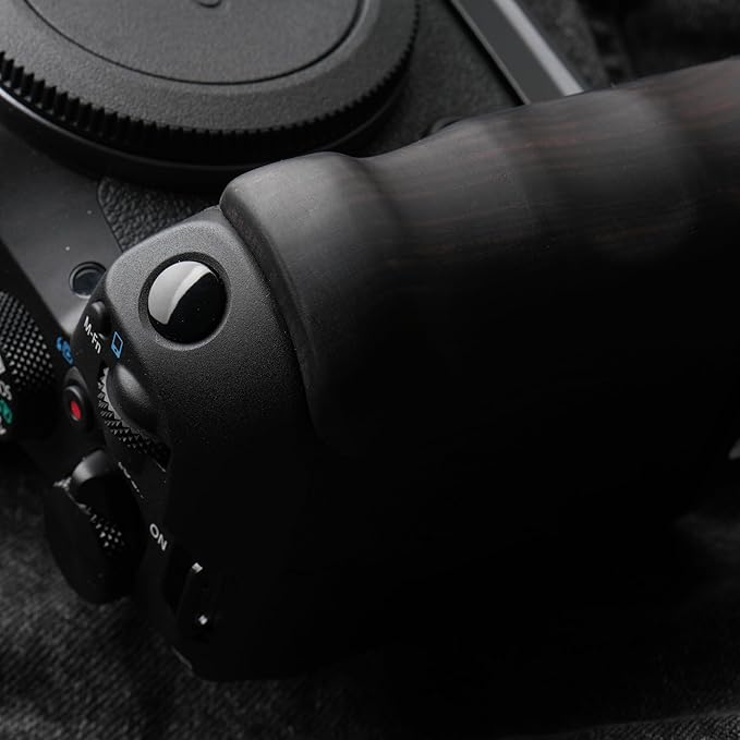 RYDSCAM Camera Handle, Compatible with Canon EOS R6 Mark III, Camera Specific Precious Solid Wood Grip, Original Anti-Slip Finger Grooves, Large-Area Microfiber Flocking (African Blackwood Black)