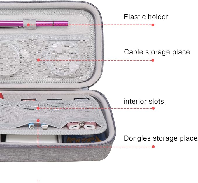 Canboc Hard Travel Electronic Organizer Case for MacBook Power Adapter Charger, Cable, Mouse Power Bank, Apple Pencil, USB Flash Disk, SD Card, Small Portable Accessories Bag, Grey