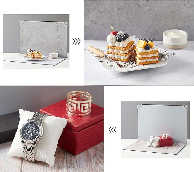 8Pcs 16Patterns Table Top Small Food Background Kit Makeup Product Shooting Backdrop Photo Backdrop Board Product Photography for Mini Items Photography and Video Recording(Small Size 16.5x11.7in)
