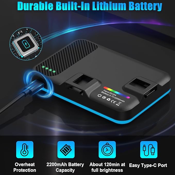 108 LED Video Light, 2500K-6500K RGB Selfie Light for iPhone-CRI 97+, 2200mAh Camera Light with 3CCT/RGB 360° Full Color/20 Lighting Effects, Portable Phone Light for Party, Photography, Streaming