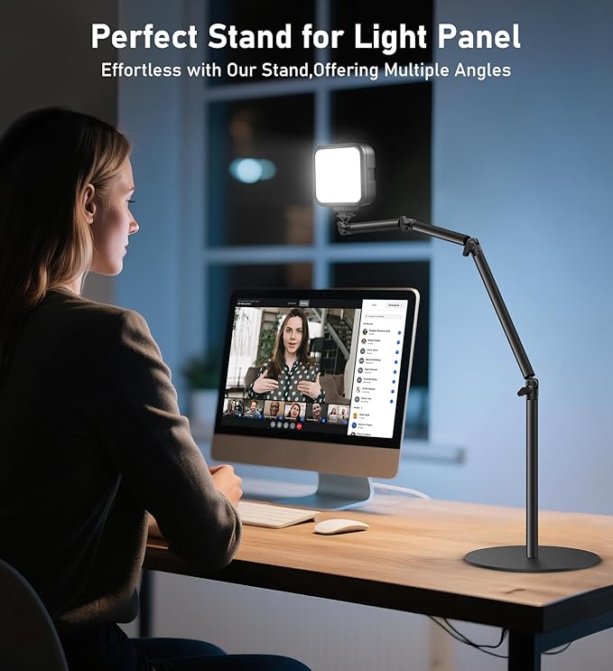 Camera Round Base Mount Desk Stand, Flexible Aluminum Photography Floor-Standing Light Monopod Stand Phone Holder with 1/4" 3/8'' 5/8'' Screw for DSLR Camera, Light, Webcam, Live Streaming, Vlogging