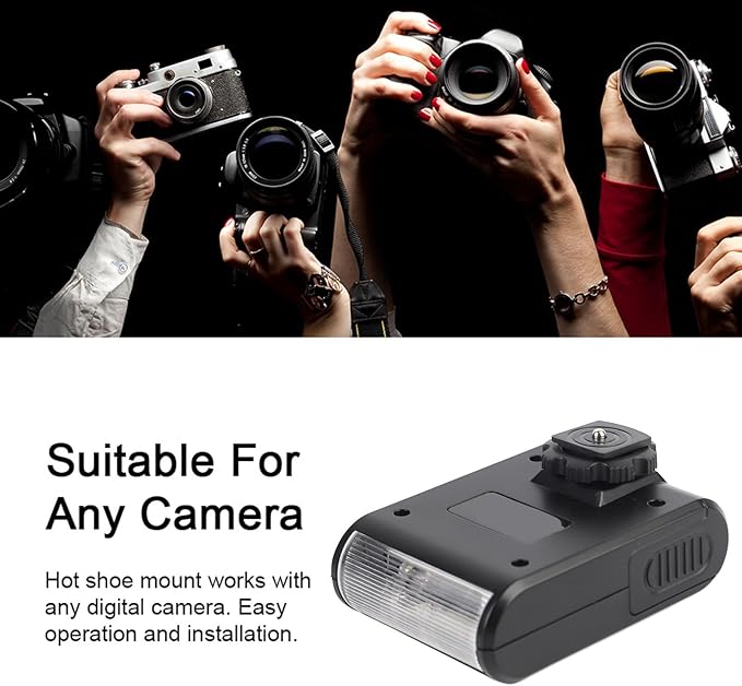 Mini Portable On Camera Flashlight, Hot Shoe Mount Flashlight for DSLR Cameras for for for