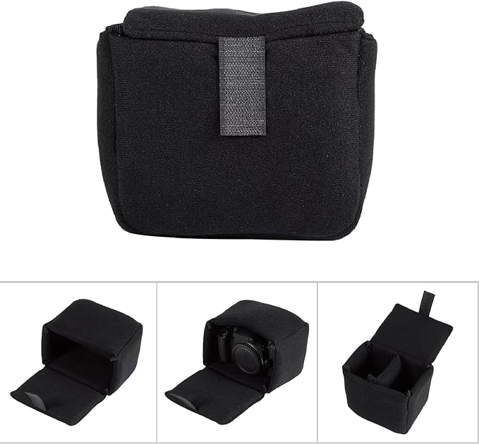 Camera Bag Insert, DSLR Camera Padded Case Insert Shockproof Protective Organizer for Photographers Travel Lens Accessory Case (Black