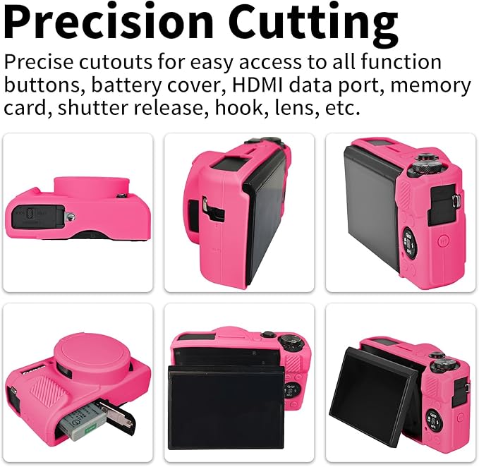 G7X Mark II Case, Protective Case for Canon Powershot G7X Mark II Digital Camera, Removable Lens Cover Silicone Sleeve Soft Camera Cover Rubber Protective Body Skin- Rose