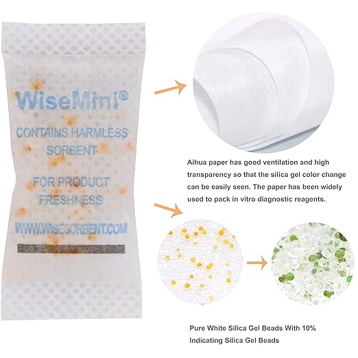 300Pcs 3 Gram Desiccant Packs, Food Safe Silica Packets,Indicating Silica Gel, Moisture Absorbering for Food Storage