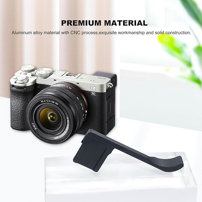 A7CII A7CR Thumb Grip,Aluminum Alloy Camera Thumbs Up Rest Hand Grip for Sony α7CII α7CR Alpha 7CII A7CR (Black)