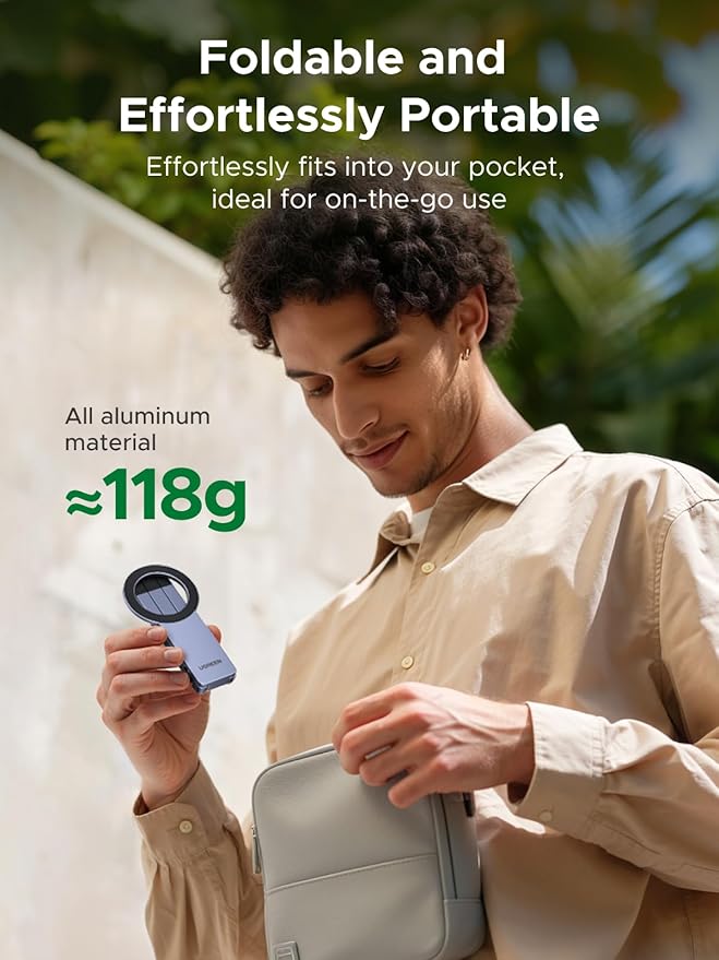 UGREEN for Magsafe Tripod 360° Rotating Adjustable Magnetic Phone Stand for 1/4'' Screw Port Compatibility with iPhone 17 16 15 14 13 12 Pro Max Air, Cell Phone StandTravel Essentials Accessories