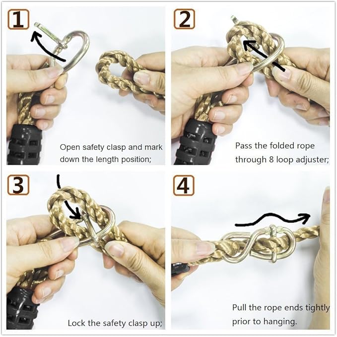 Tree Swing, Hammock Hangings Safer Nylon Rope, Tree Swing Hanging Strap Kit(Holds Up to 650 Lbs.) -Pack of 2（Adjustable）