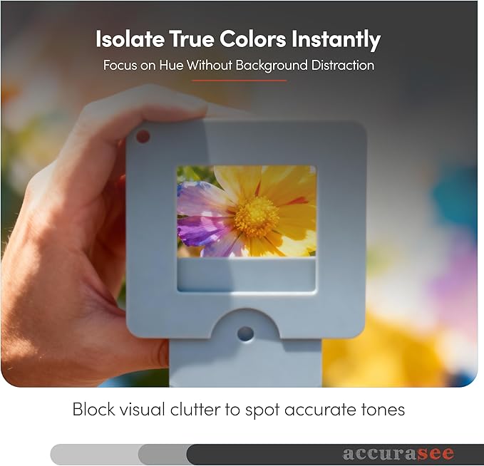 Accurasee View Finder with Lanyard | Custom Viewfinder, View Catcher for Artists | Sliding Optical Frame | for Composition, Tonal Accuracy, Color Isolation